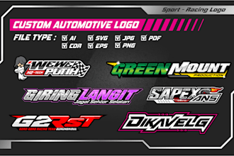 create racing automotive, auto detailing, garage logo design