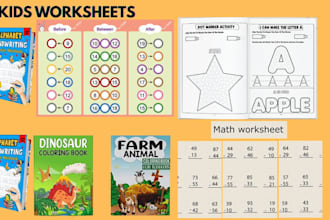 design kids worksheets,  activity book, kindergarten book cover,  coloring books