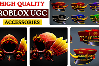 deliver professional roblox ugc accessories, ugc items like hat, hair, bags, etc
