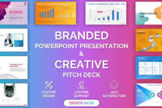design modern powerpoint presentation, business pitch deck, keynote presentation