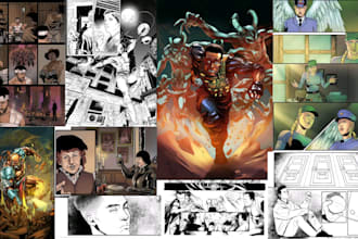 draw graphic novel illustration, comic page, coloring comic book nsfw artist