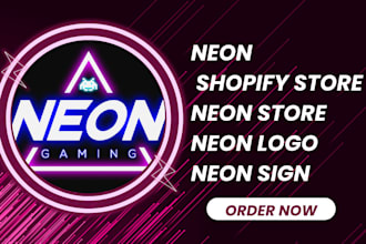 design neon shopify store neon sign neon wesbite shopify neon store neon logo
