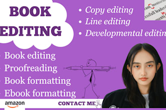 do developmental editing copy line editor, book ebook formatting amazon kdp lulu