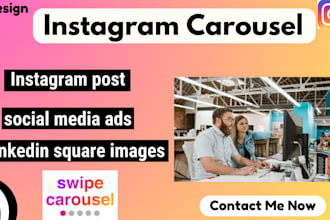 design instagram facebook linkedin banner ads ad carousel post creative design