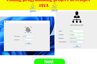 do applications gui in java sql database coding programming project developer