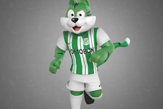 design 3d cute toy game character, 3d model for mascot