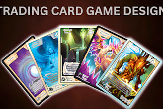 draw a custom trading card game design playing card board game card illustration