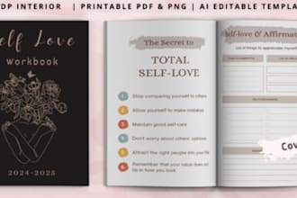 design german self care, love ebook, wellness workbook formatting layout ebook
