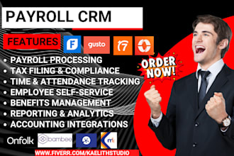 setup payroll crm freshbook gusto 7shifts paylocity onfolk bambee keypay mihcm