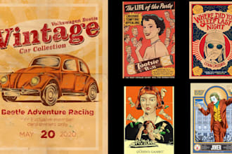 design vintage retro poster retro flyer party poster vintage flyer for you