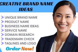 brainstorm creative business, company, brand, domain, service or product name