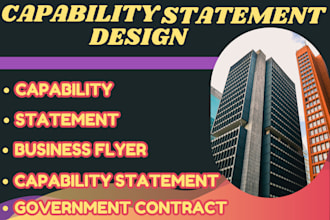 design professional capability statement for government contract bid proposal