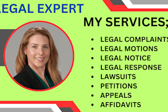 be your online lawyer for motions, lawsuits, complaints, appeals