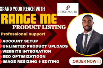 list and optimize your products on rangeme, poshmark, faire, and shopify