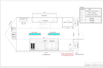 draw your food truck or trailer blueprints for city permit