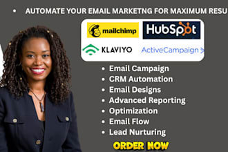 setup email campaign email automation with mailchimp klaviyo hubspot omnisend