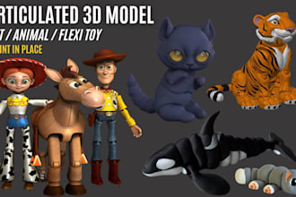 sculpt print in place 3d articulated model action figure pet flexi bjd toy stl