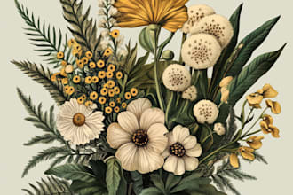create a beautiful vintage botanical illustration