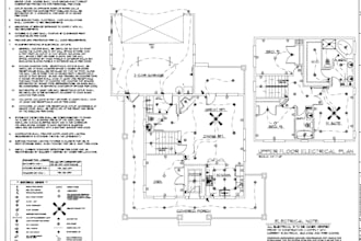 design lighting, plumbing, water supply, drinage piping professional drawing