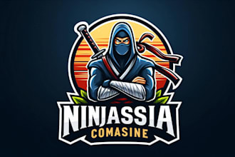 do hand ninja assassin mascot logo in my style