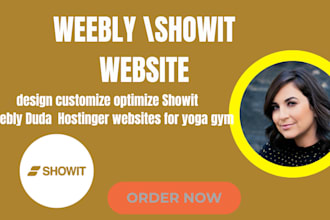 design customize optimize showit weebly duda hostinger website  for yoga and gym