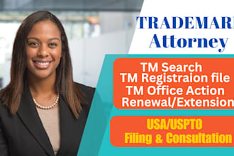 be your USA licensed trademark attorney, patent, amazon brand registration