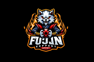 do fujin raijin esport mascot logo with company name