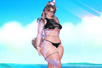 create 3d custom vrchat avatar vrc avi vrc model custom nsfw furry vtuber liv2d