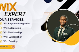 do wix booking, wix payment method, wix automation and wix membership setup