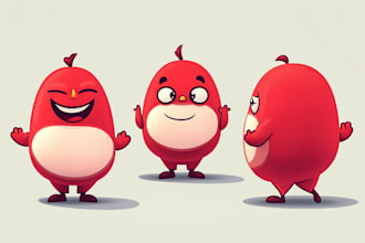 draw simple cute 2d cartoon character in my style
