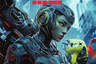 create a sci fi character illustration or sci fi character