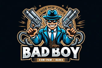 make bad boy mascot logo design in 12 hours