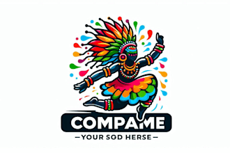 make a colorful african dance mascot logo for you with new concept