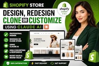 replicate, duplicate,design, redesign and clone  shopify store and wordpress