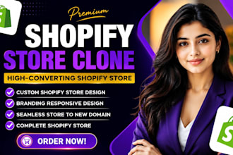 build, design, redesign, clone shopify website or dropshipping shopify store