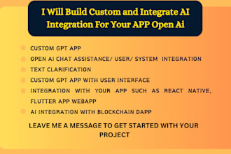 build integrate ai to your app website mobile app build ai app ai agent