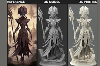 convert 2d to 3d printable stl model stylized 3d character design 2d to 3d model