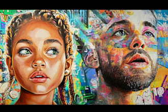 create unique street art graffiti artwork based in your pic