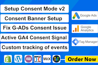 setup cookie consent, google analytics 4 and ads conversion tracking