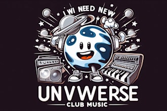 create a artistic universe club music mascot logo just in 12 hours