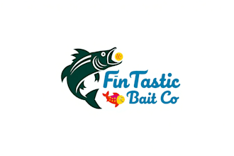 do dynamic fish in pursuit bait mascot logo design