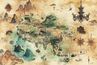create a high quality high detail fantasy map for dnd and fiction