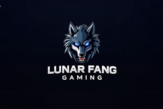 do wolf esport gaming mascot logo with compony
