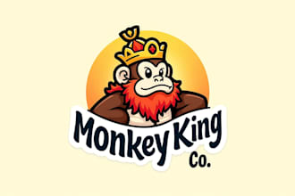 do monkey king mascot logo design with business