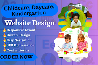 create kindergarten, preschool, childcare, daycare and assisted living website