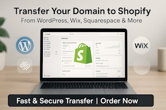 transfer domain from wordpress, squarespace, wix or any other site to shopify