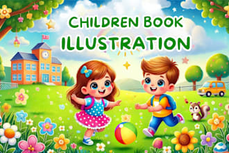 illustrate children story book illustration, children story, book illustration