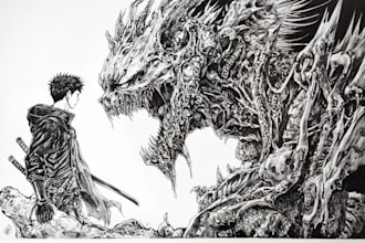 do manga page custom dark berserk style art