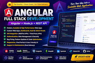 develop and fix angular web apps with node js and rest API