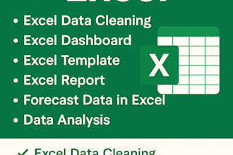 do excel data cleaning, dashboards, reports, forecasting